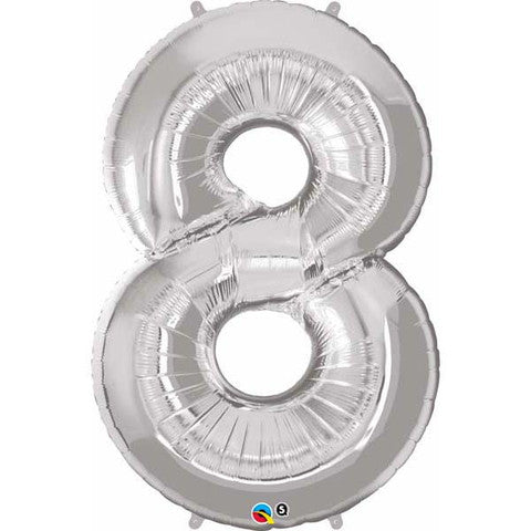 Number Eight Silver Helium Filled