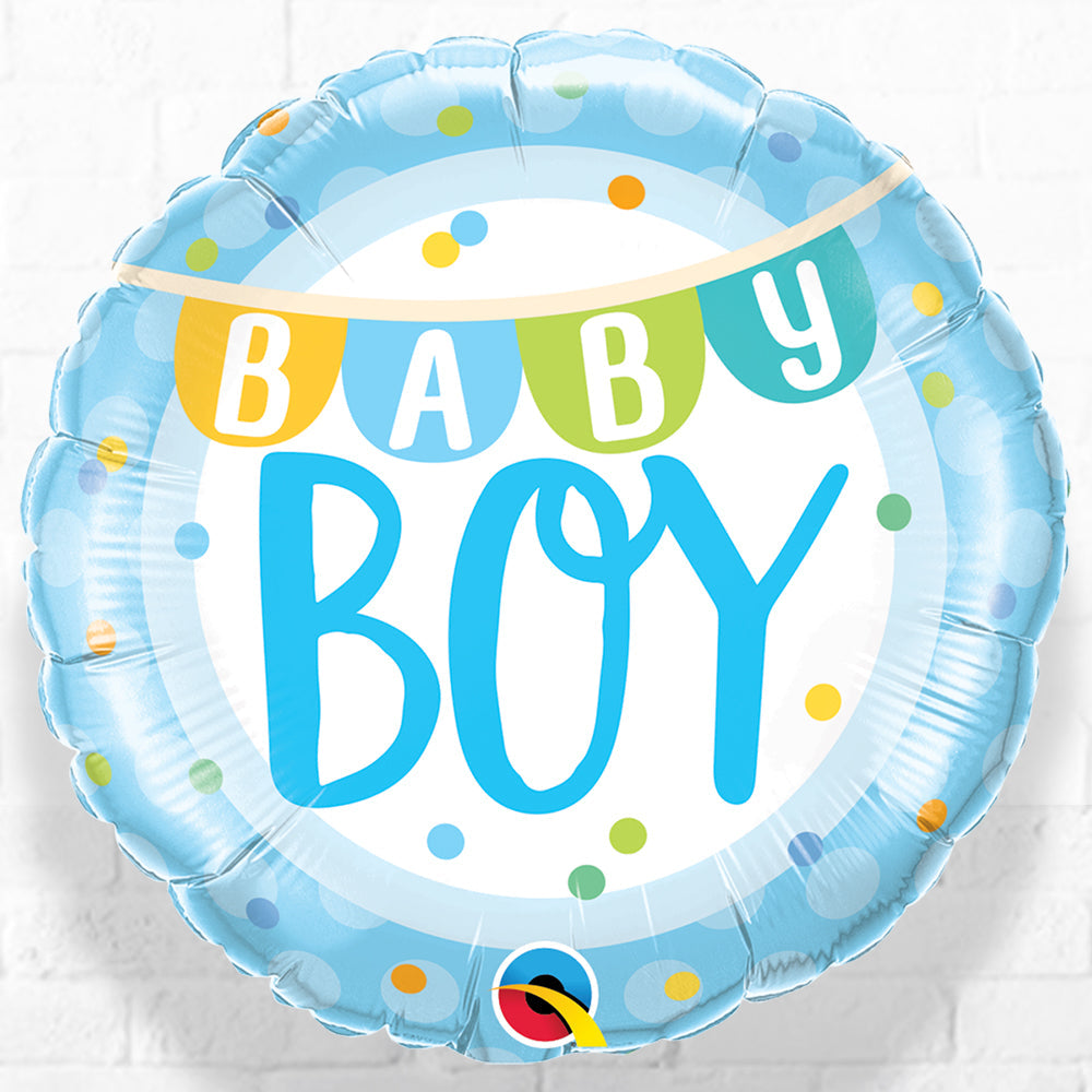 Baby Boy Pennant Banner Foil Balloons