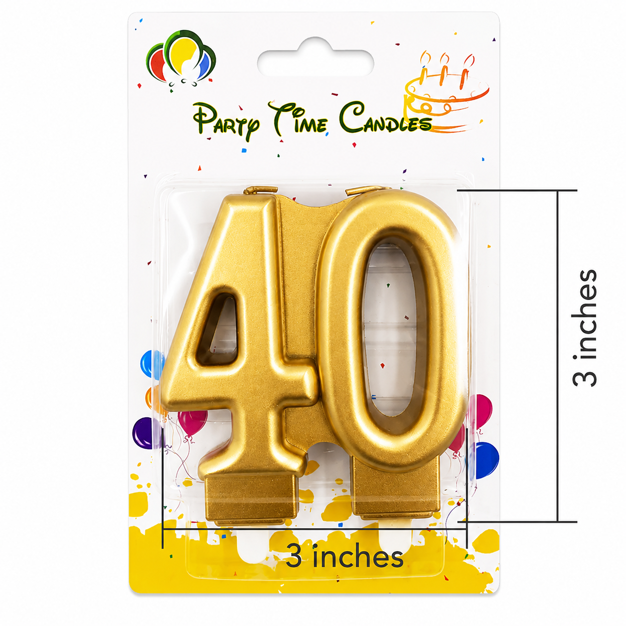 Gold number 40 candle 