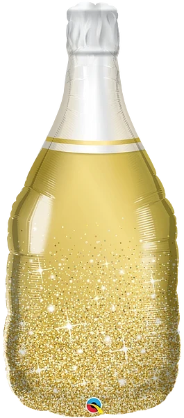 Golden Bubbly Wine Bottle Foil Balloon