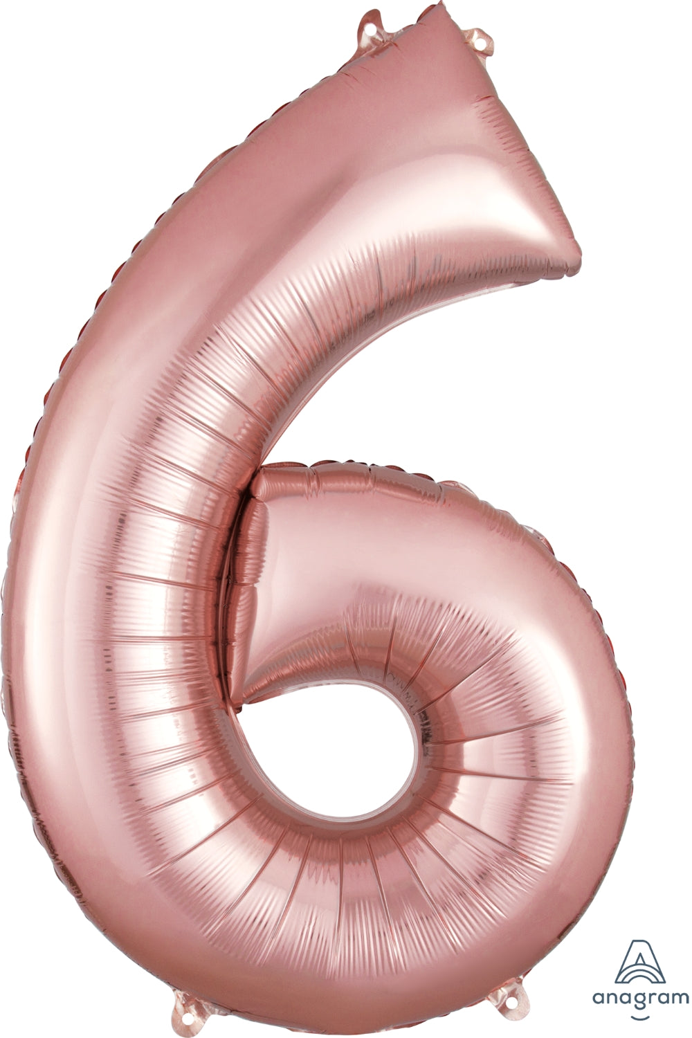 Number Six Rose Gold Helium Filled