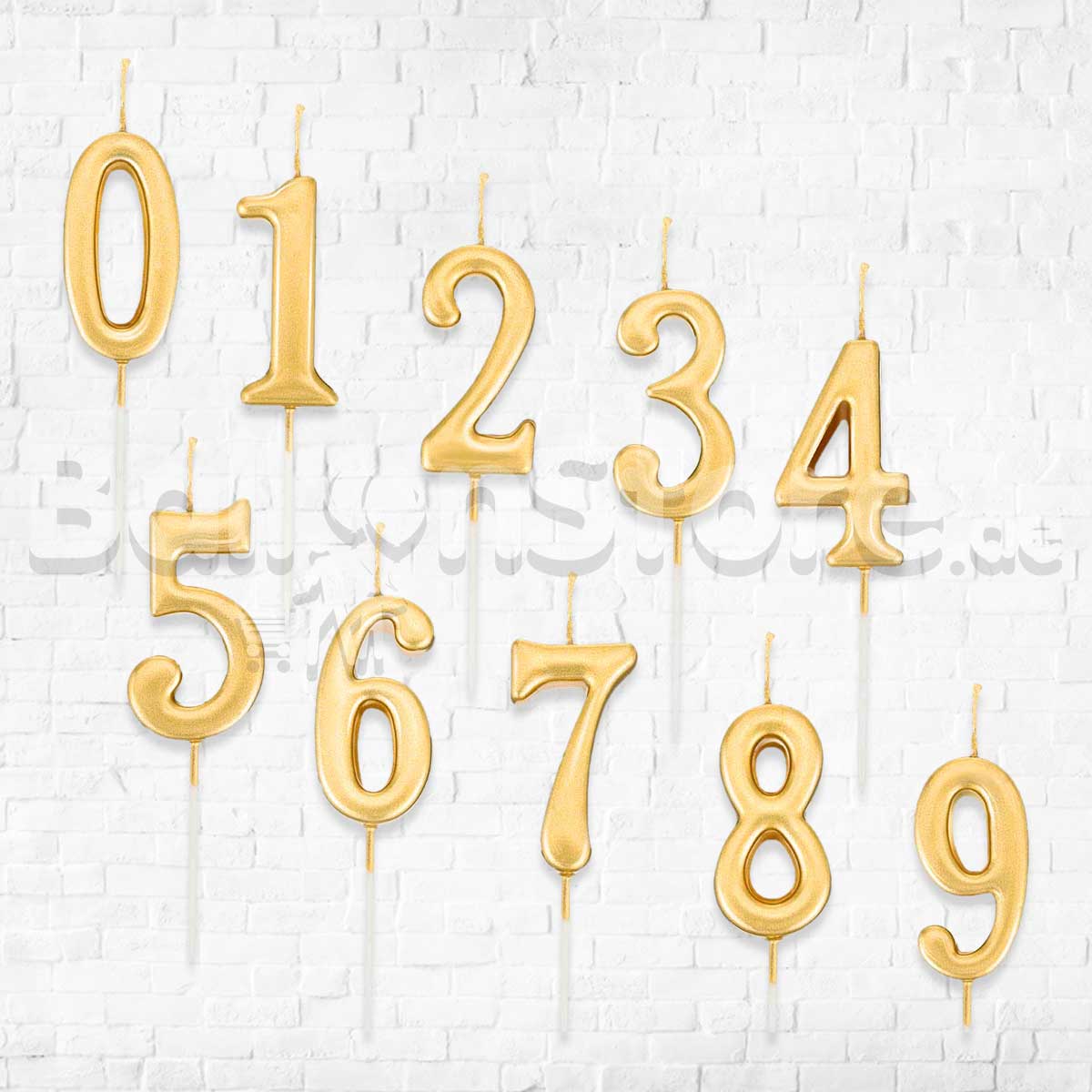 Golden Number Party Candles - PLEASE SELECT NUMBER
