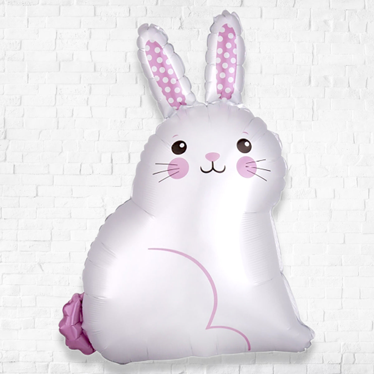 Easter White Bunny Satin Junior&nbsp;Shape Foil Helium Filled