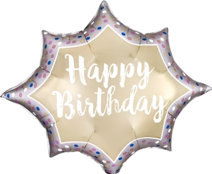 Happy Birthday Satin Gold Burst Foilballoon