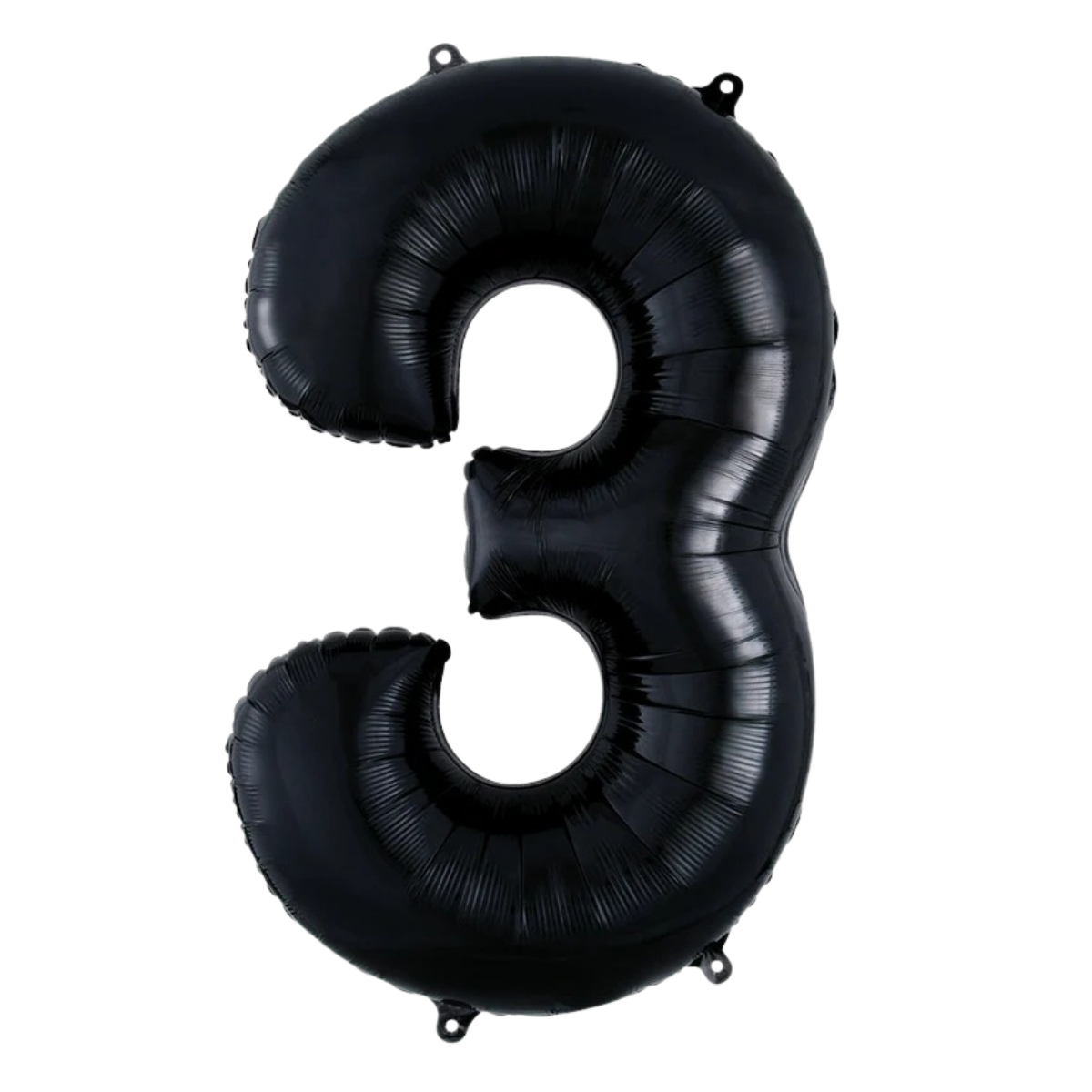 Number Three (3) BLACK Helium Filled