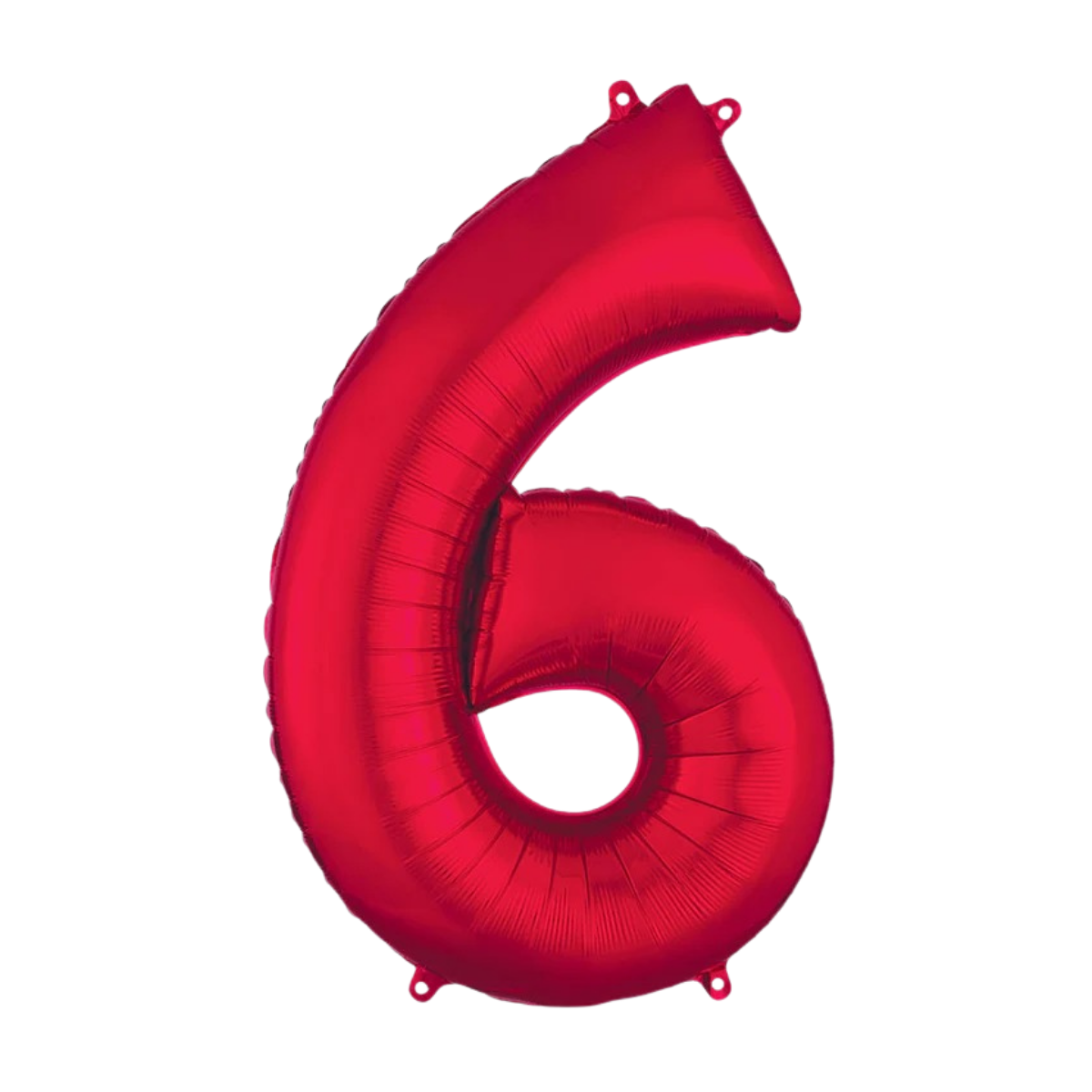 Number Foil Number Six Red - Helium Filled
