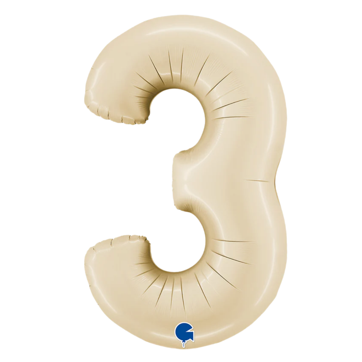 Number Three Cream Helium Filled