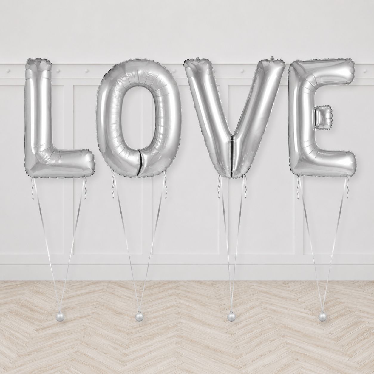 Silver “LOVE” Helium Letter Balloon Package