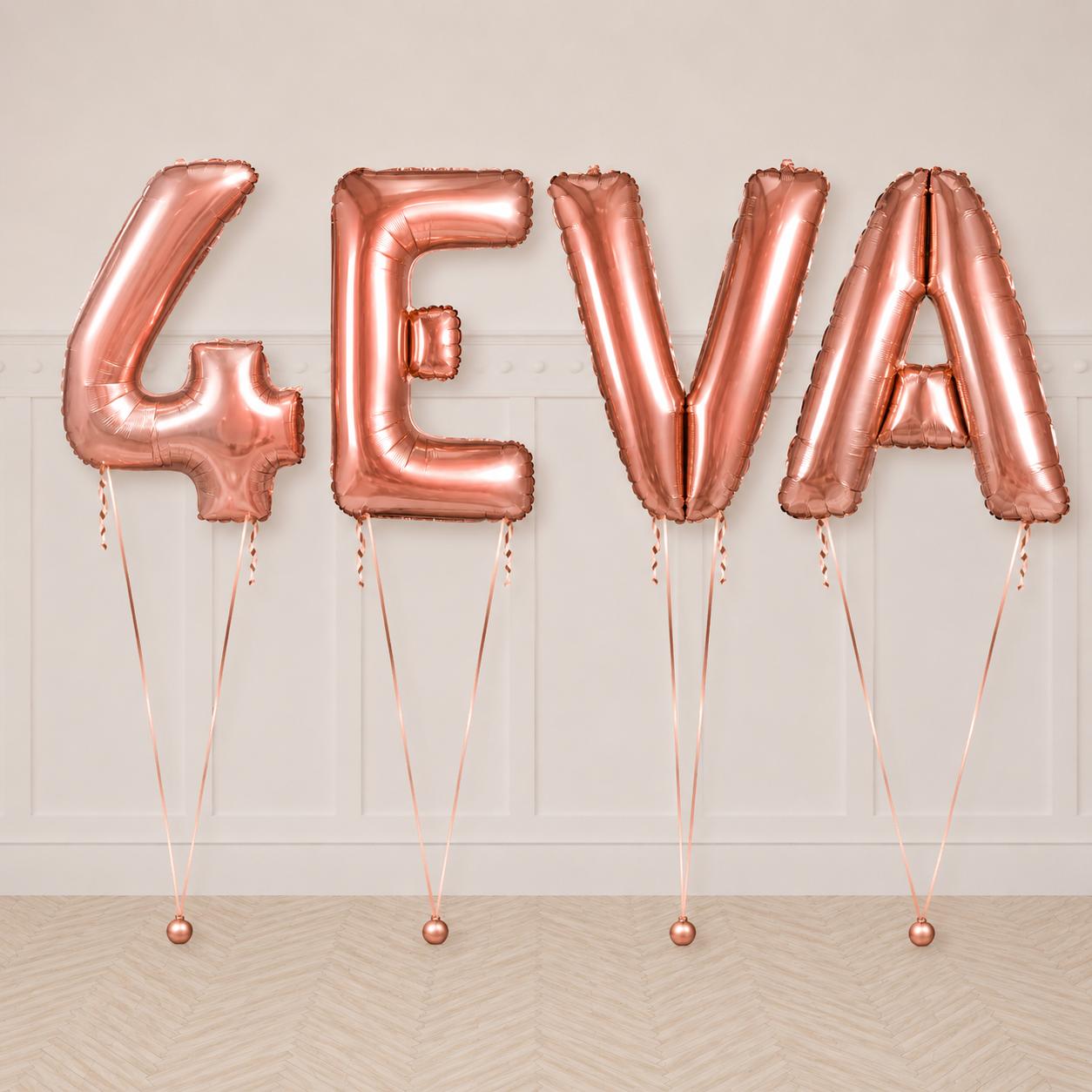 Rose Gold “4 EVA” Helium Balloon Package