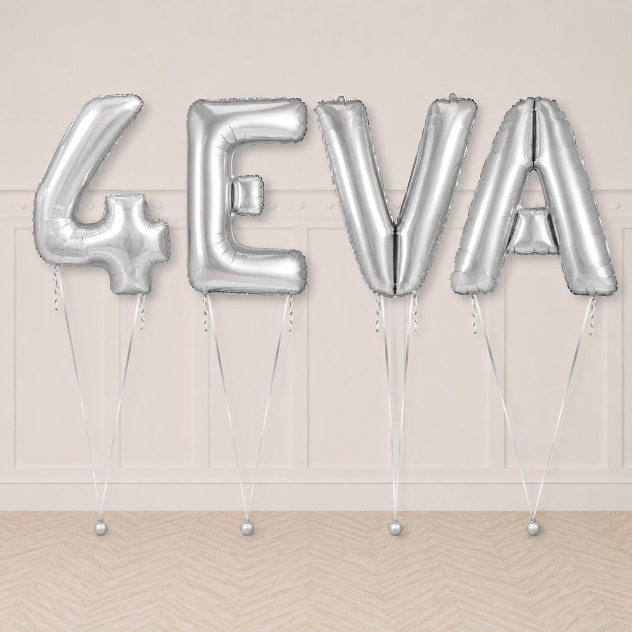 Silver “4 EVA” Helium Balloon Package