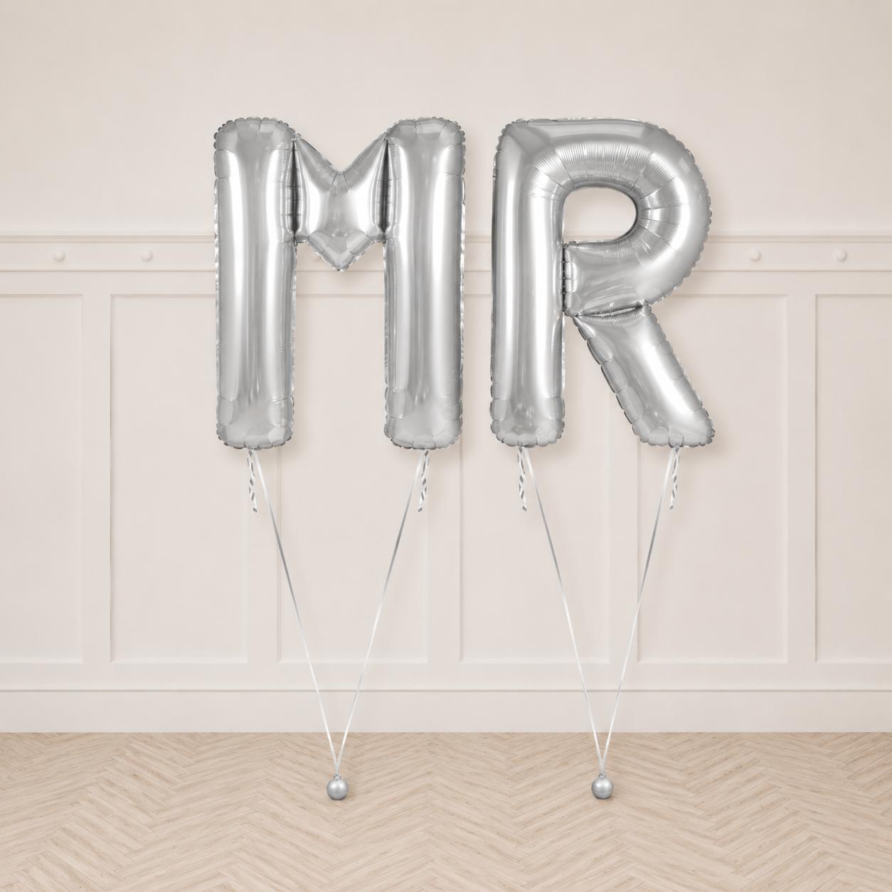Silver “MR” Helium Balloon Package