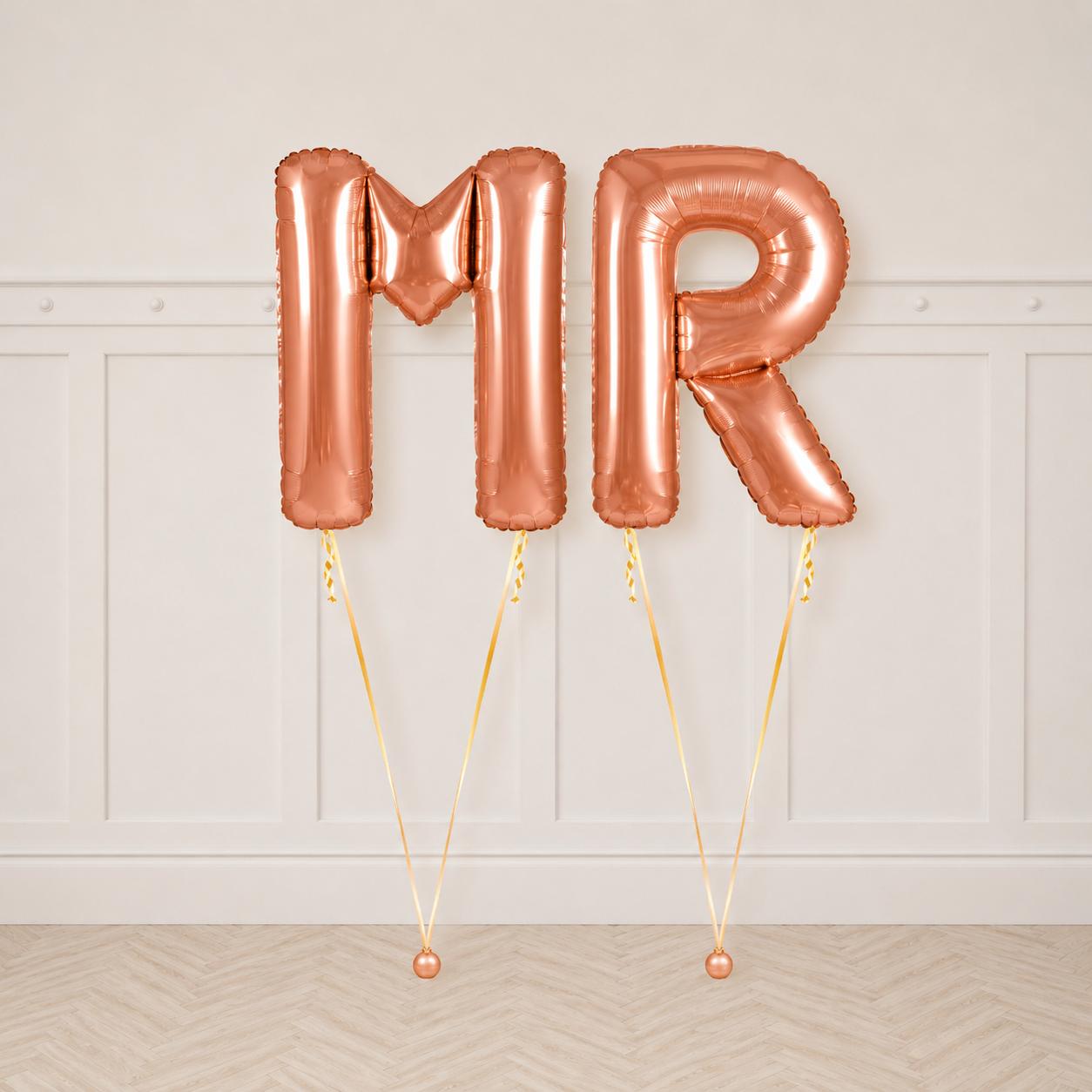 Rose Gold “MR” Foil Balloon Package