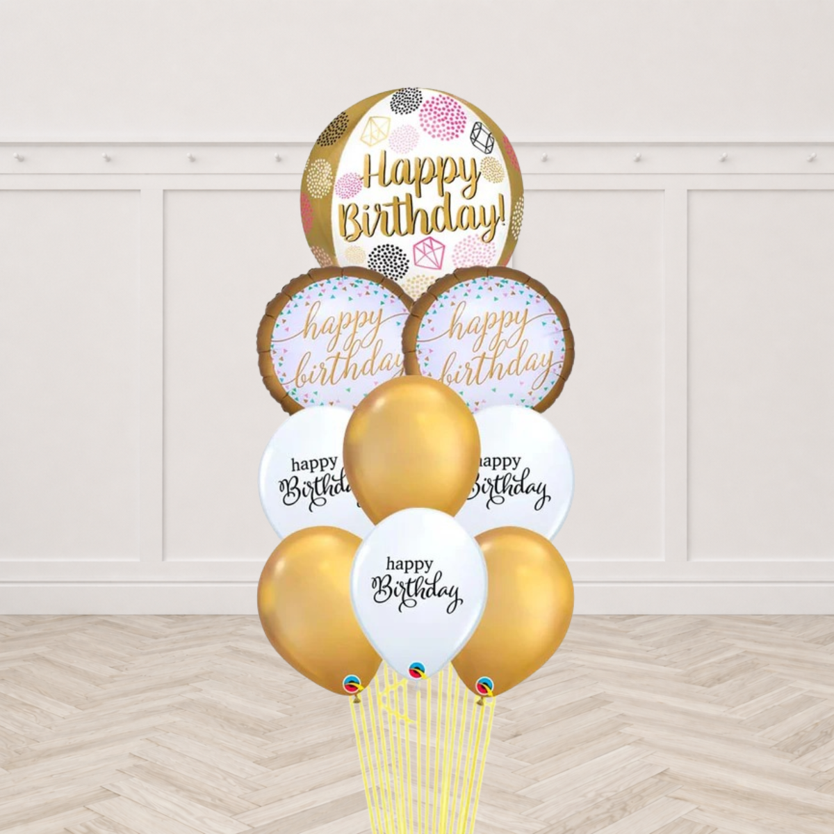 Pastel Confetti Gold Balloons
