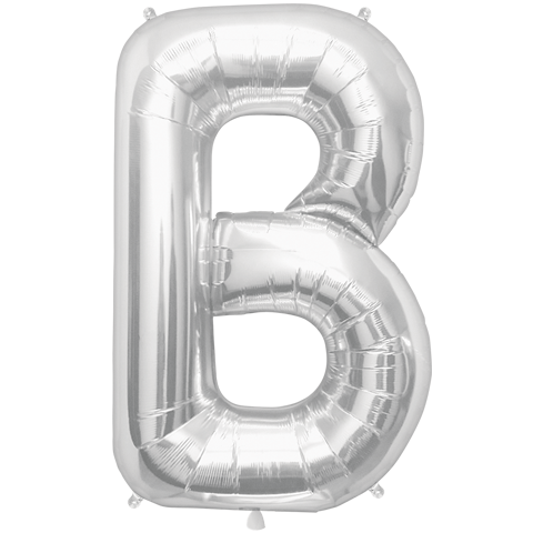 Jumbo Letter B - Metallic Silver