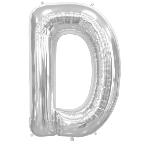 Jumbo Letter D -Metallic Silver