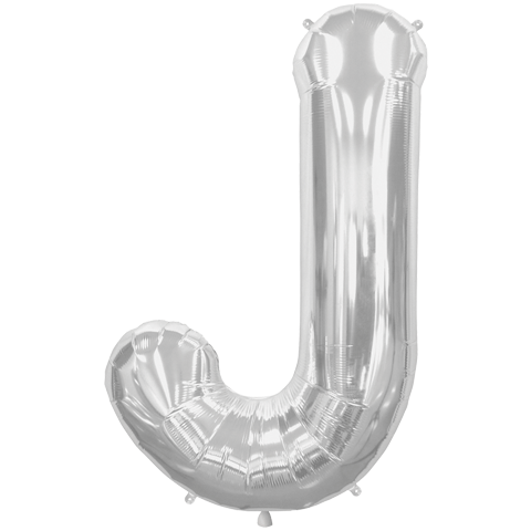 Jumbo Letter J - Metallic Silver