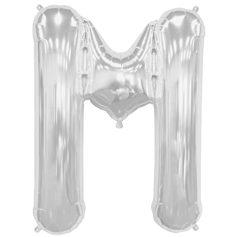 Jumbo Letter M - Metallic Silver