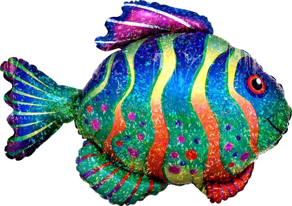 Colorful fish holographic  Super shape balloon