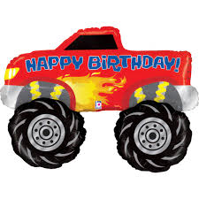 Grabo 34" Happy Birthday Monster Truck Shape