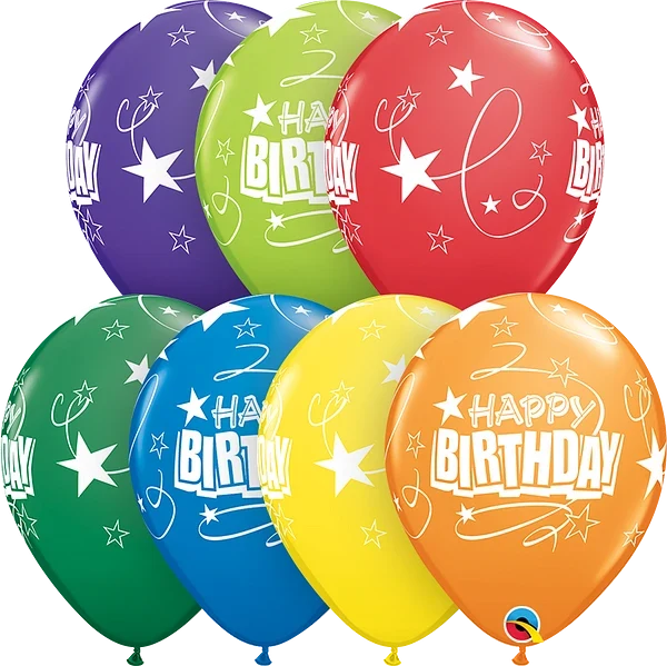 Birthday Loops & Stars balloons -7pcs