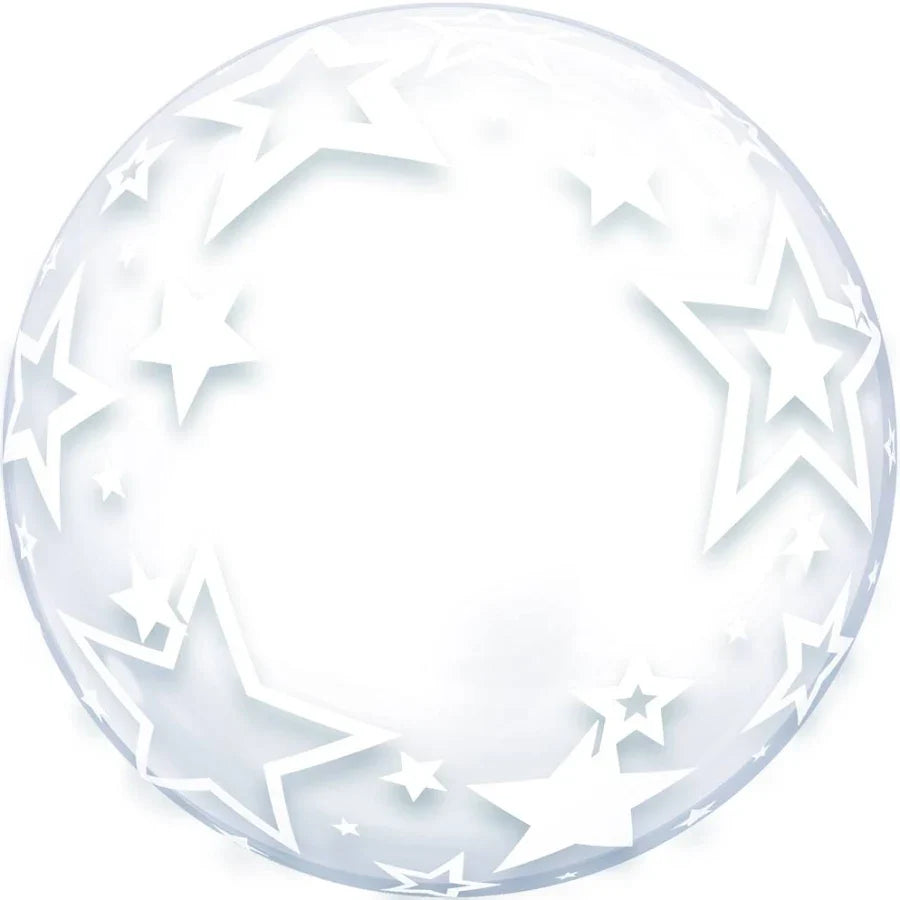 Qualatex Stylish Stars Deco Bubble Balloon, 24-Inch Size