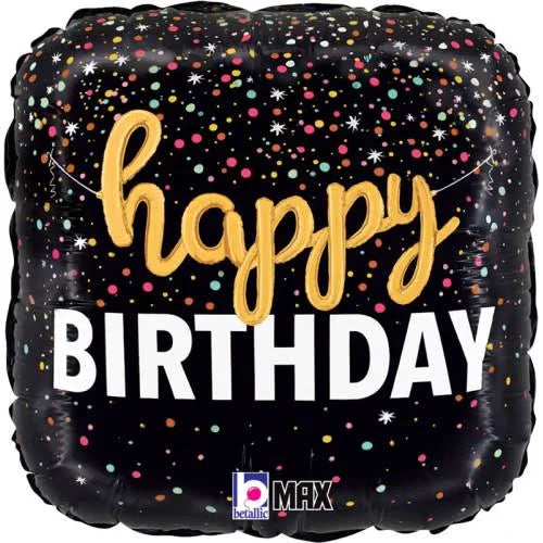 Birthday Script Confetti  18inche foil balloon